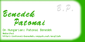 benedek patonai business card